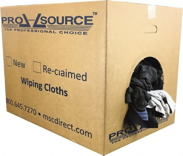 PRO SOURCE Low Lint Reclaimed Cotton Polo Shop Rags, Washable Reusable Disposable (25 lb Box)