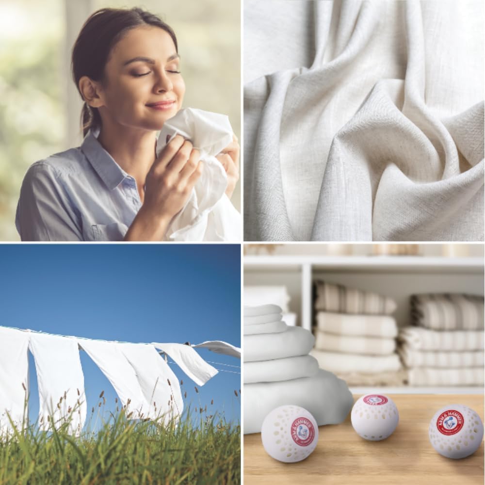 Arm & Hammer Odor Busterz Deodorizing Balls - Air Freshener and Odor Eliminator - Long Lasting Freshness for Home, Bathroom, Closet, Gym Bags, Sports Gear and More - 3-Count, White Linen Scent
