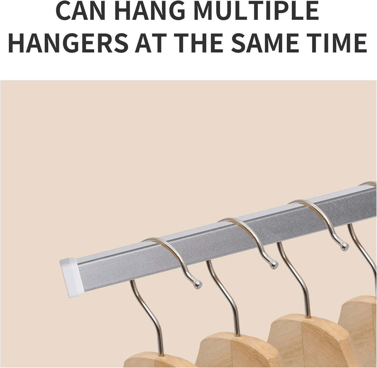 LEQ Wall Mounted Clothes Drying Rack, Garment Rack Foldable Space Saving Laundry Drying Rack with 7 Hanging Rods,Drying Rack Clothing for Laundry Balcony Bedroom Household Aluminium