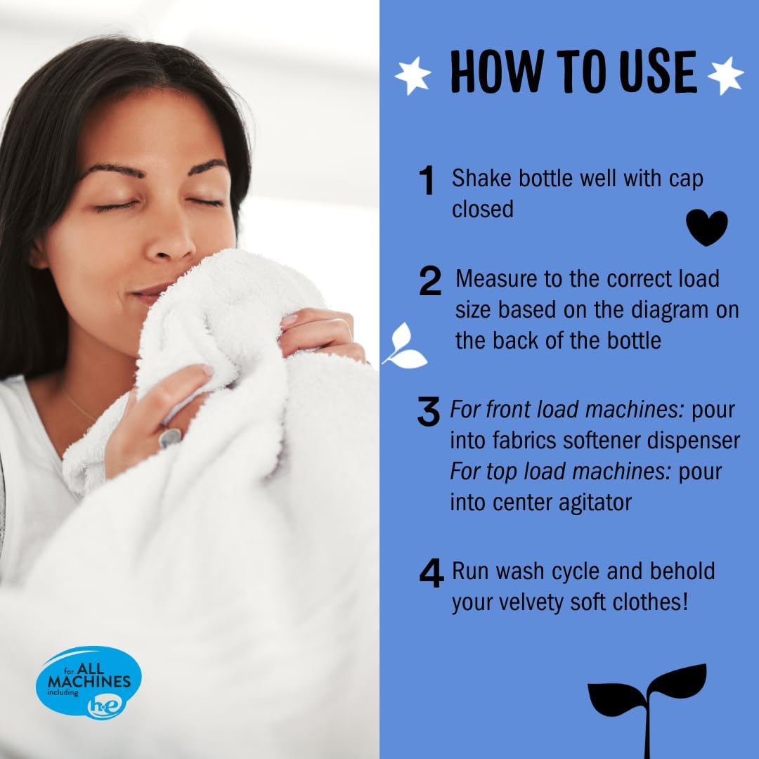 Molly’s Suds Fabric Softener Liquid for Sensitive Skin | Vinegar-Powered, Infused with Essential Oils | Fights Static, Reduces Wrinkles, Deodorizes | Ocean Mist, 50 Loads