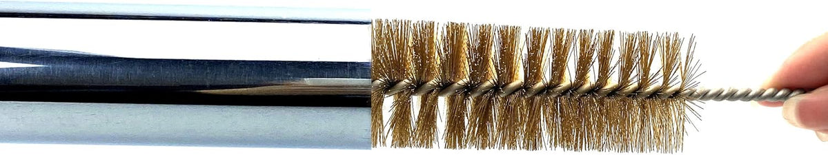 Pipe Cleaning Brush Set with Brass Bristles, 9 Piece Variety Pack for Auto Parts, Bottles,Tubes, Etc.