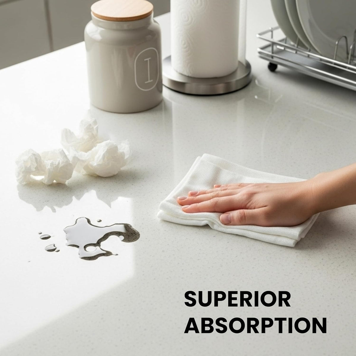 Dish Cloths Cotton| Kitchen Wash Cloth| Shop Towels Absorbent and Lint Free Flour Sack| Dishcloths for Kitchen Washing Dishes|Thick Absorbent Quick Dry Dish Rags | 24 Pack 13"x13" White