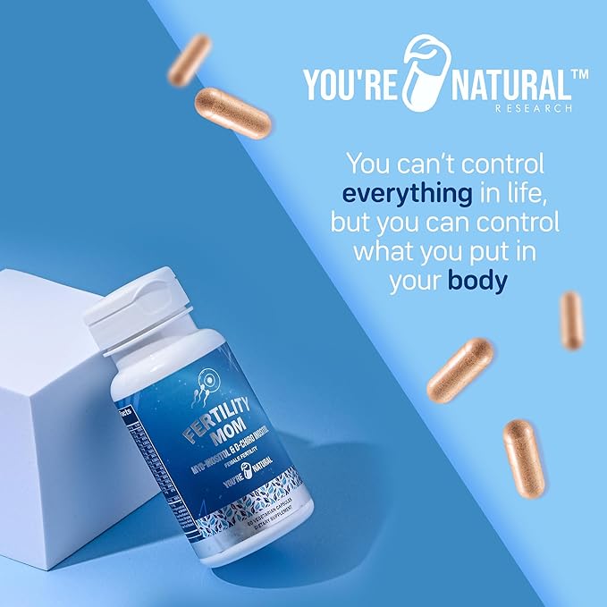YOU'RE NATURAL Conception Fertility Vitamins for Women - Prenatal Vitamins - Myo-Inositol, D-Chiro Inositol & Folate, Regulates Cycle, Aid Ovulation, Hormonal & Ovarian Support, Vitex, 30 Day Supply