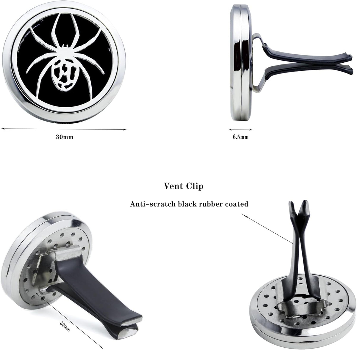Car Diffuser Vent Clip 30mm Aromatherapy Essential Oil Automotive Diffuser Air Fresheners Vent Clips Car Accessories for Women Birthday Gifts (Spider)