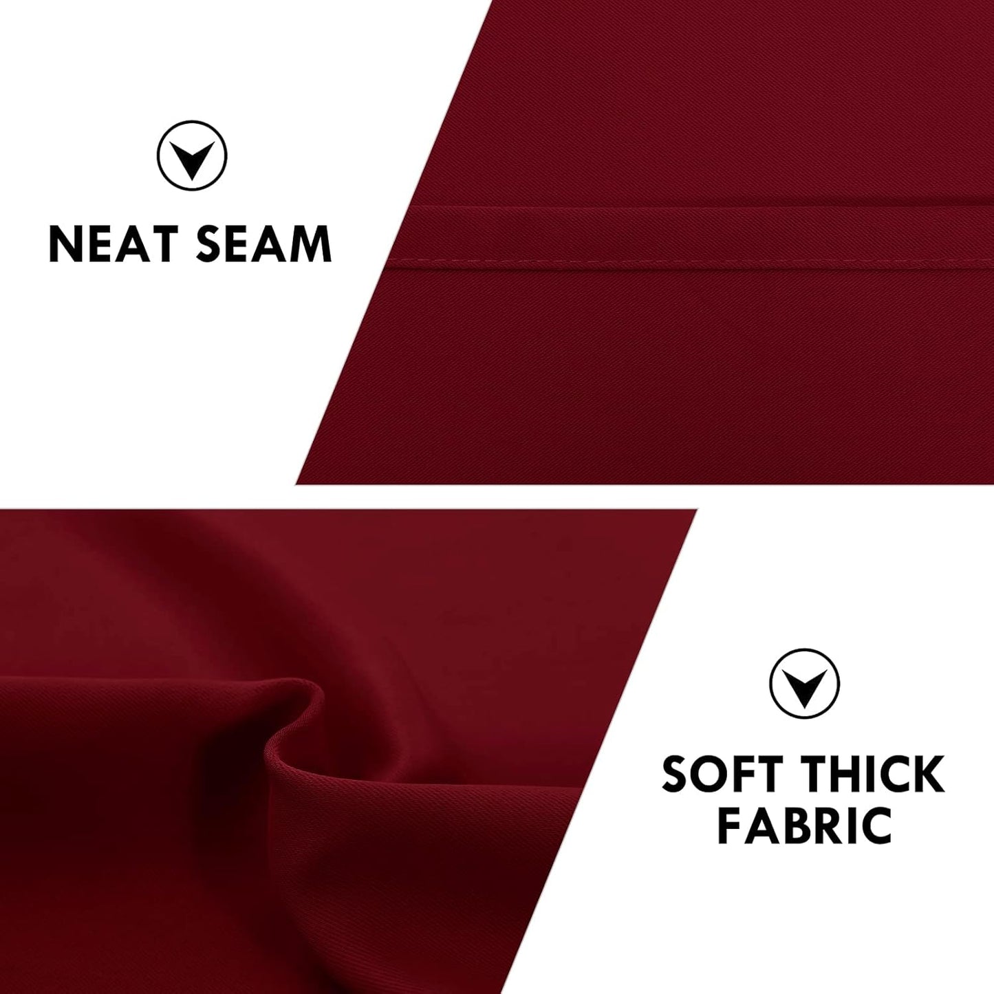 DWCN Christmas Blackout Curtains Room Darkening Thermal Insulated Bedroom Curtains Window Curtain Panels, 42 x 84 inches Long, Set of 2 Burgundy Rod Pocket Drapes