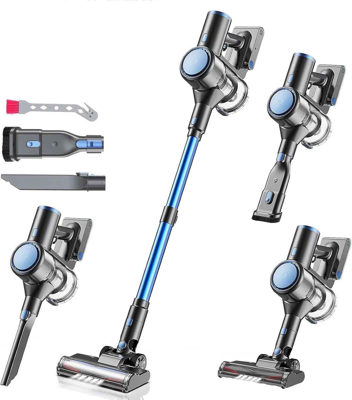 Cordless Vacuum Cleaner, with Headlights, Stick Vacuum Lightweight Handheld Vacuum Cleaner for Pet Hair, Hard Floors, Carpet,Car