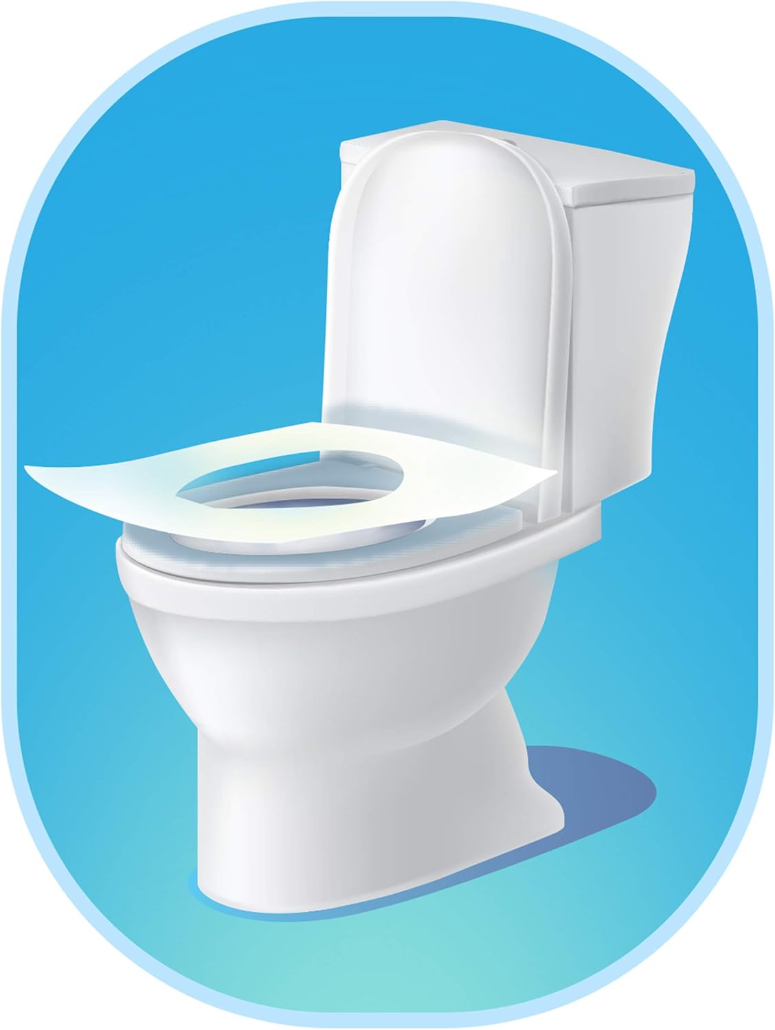 Rockland Guard Toilet Seat Cover - Flushable & Disposable Toilet Seat Cover for Bathroom - Road Trip Accessories & Travel Essentials for Kids & Adults - 5 Resealable Packs with 10 Sheets - 50-Count