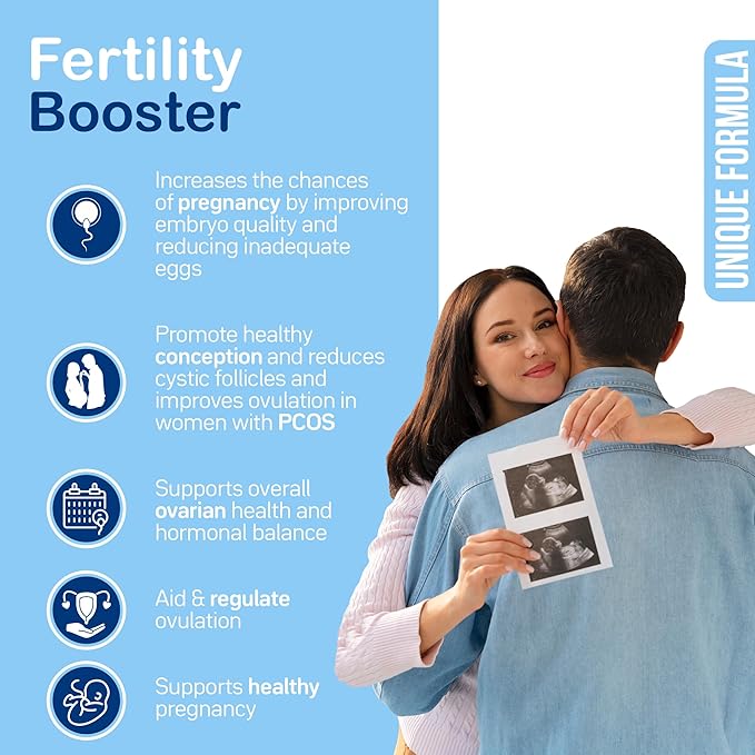 YOU'RE NATURAL Conception Fertility Vitamins for Women - Prenatal Vitamins - Myo-Inositol, D-Chiro Inositol & Folate, Regulates Cycle, Aid Ovulation, Hormonal & Ovarian Support, Vitex, 30 Day Supply