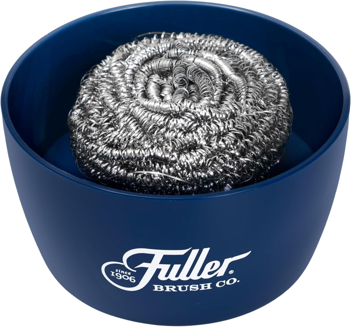 Fuller Brush Handy Holder with Drain Rack – Small Sink Caddy for Organizing Cleaning Sponges & Tools – Removable Drain Tray, Dishwasher Safe – Navy