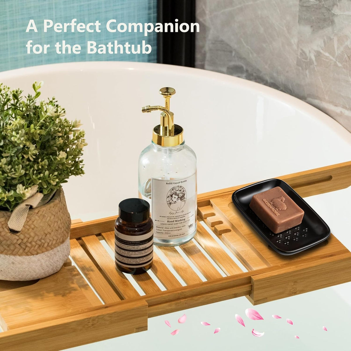 Gomakren Soap Dish, Shower Soap Holder, Ceramic Soap Dishes for Bar Soap Sponge Shampoo, Halloween Soap Saver Tray for Bathroom Kitchen Sink Counter, 5.5 Inch, Black