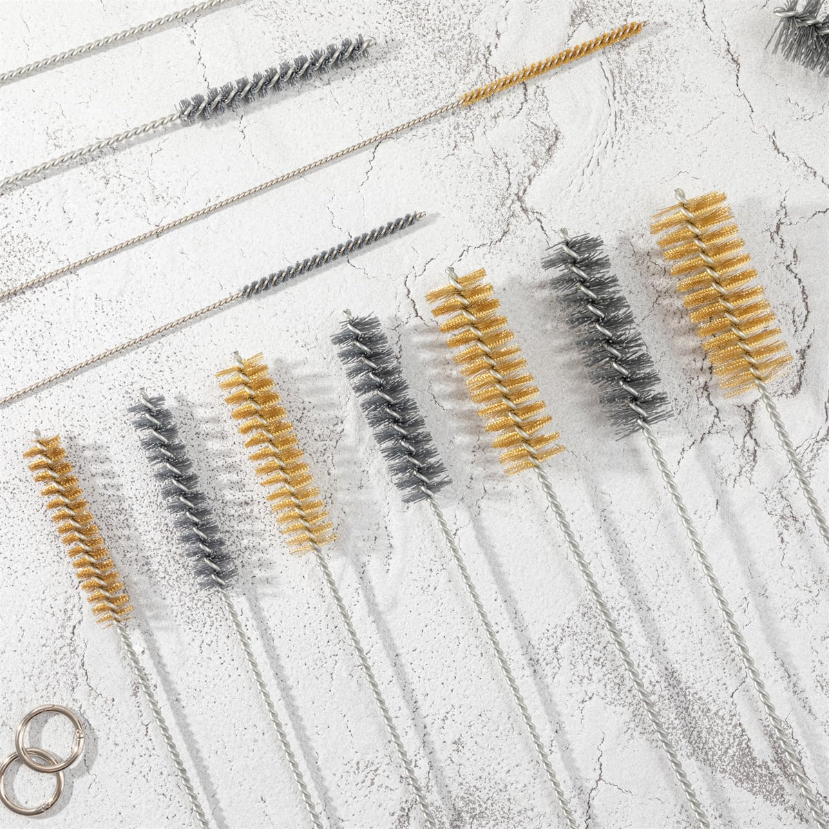 16 Inch Extra Long Pipe Cleaning Brush Set Abrasive Filament, 8 Piece Variety Pack for Removal of Rust, Corrosion, Paint, Etc.