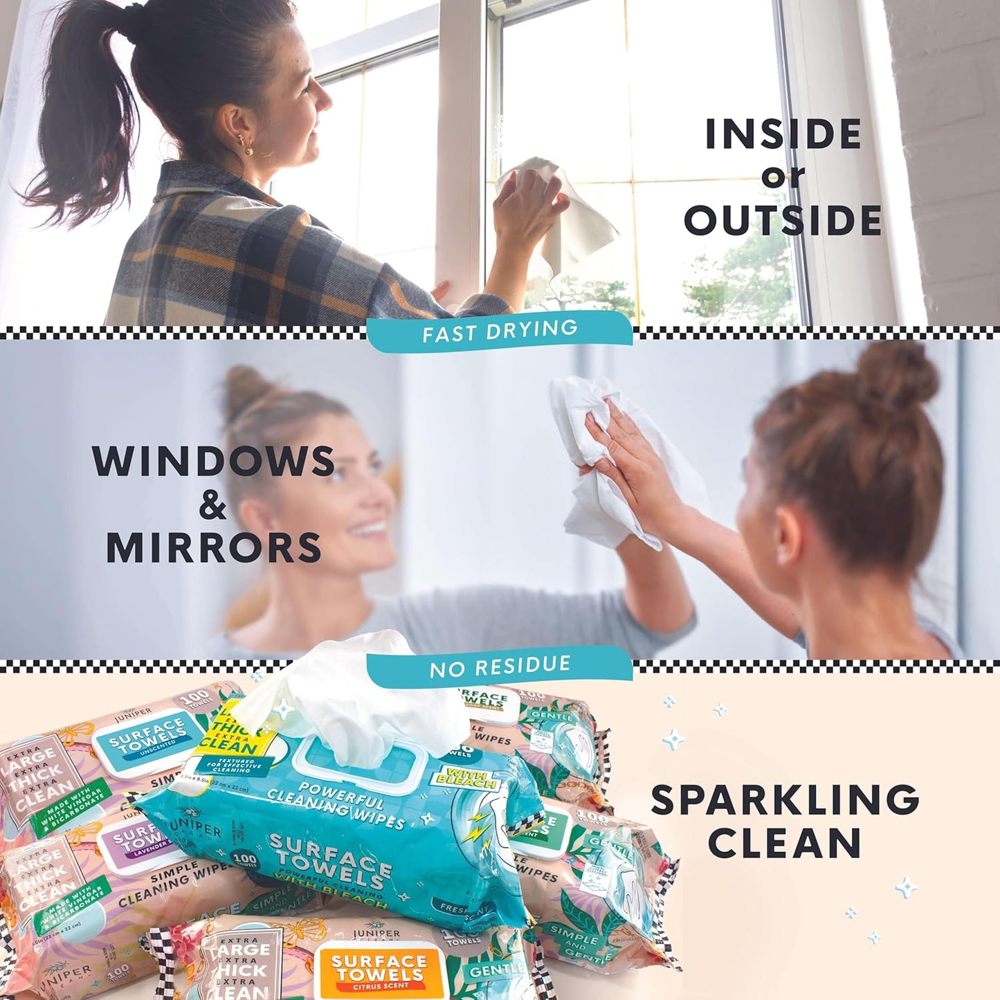 6 Packs Surface Cleaning Wipes Bleach Free, Thick & Large Dispose, All-Purpose Cleaner for Bathroom, Kitchen, Office, 600 Count Soft Flow, Biodegradable, Citrus Scent