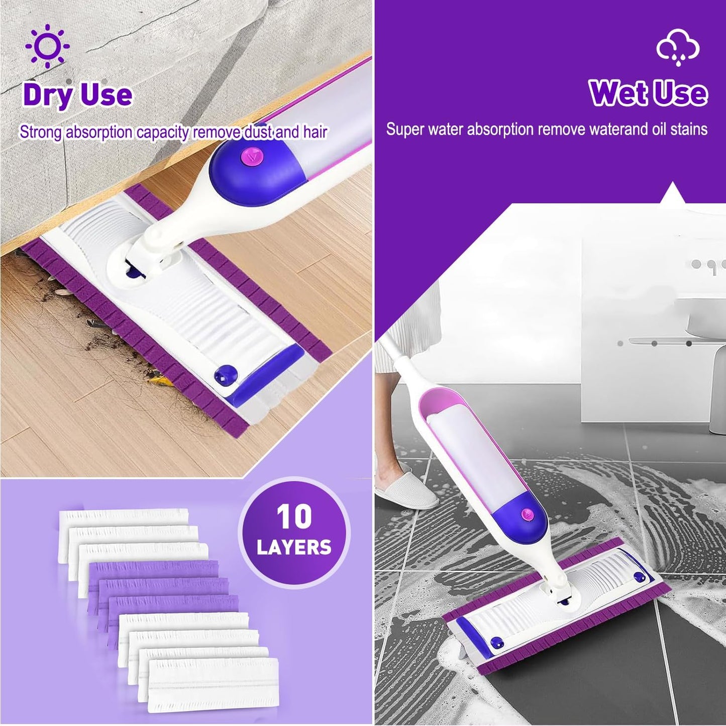 20 Count Power Mop Pads Refills for Swiffer PowerMop Multi-Surface Mopping Pad Disposable Replacement Mop Pads Compatible with Swiffer PowerMop,Safe on All Finished Floors.