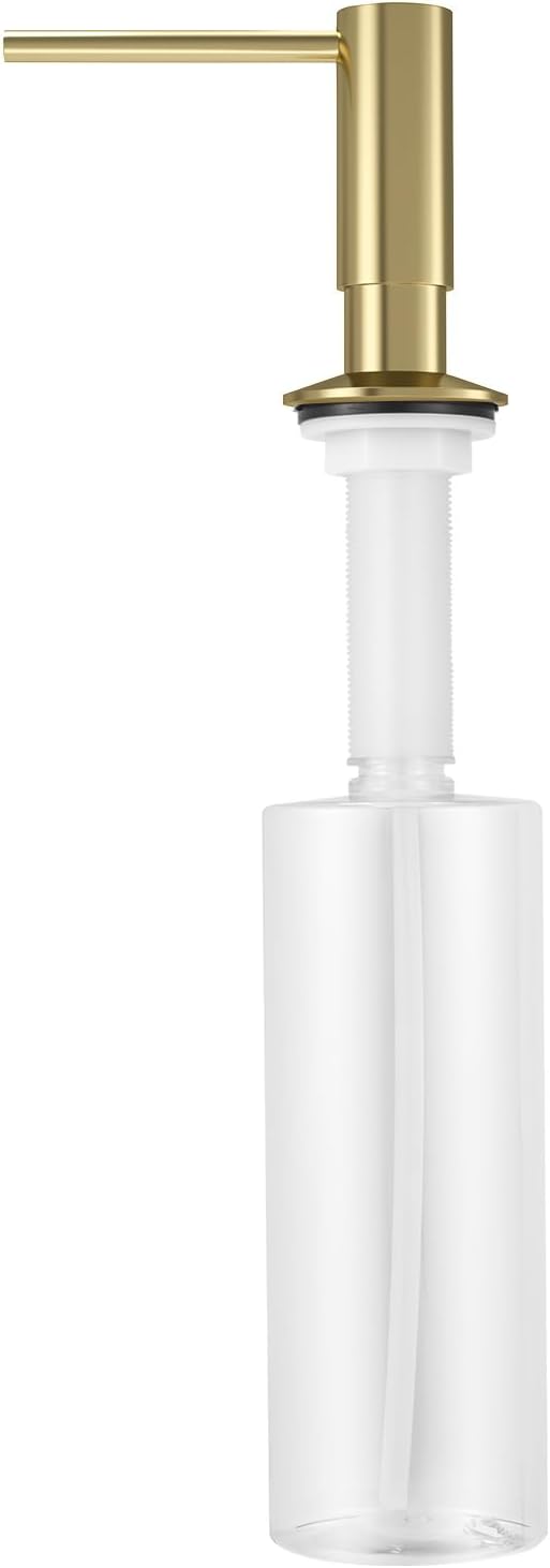 Samodra Sink Soap Dispenser, Metal Pump Head Liquid Lotion Countertop Kitchen Bathroom Soap Dispenser with 12 OZ PET Bottle