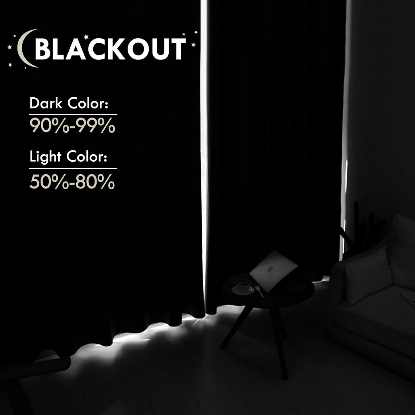 DWCN Blackout Curtains Thermal Insulated, Energy Saving & Noise Reducing Bedroom and Living Room Curtains, Burnt Ochre, W 42x L 45 Inch, Set of 2 Rod Pocket Curtain Panels