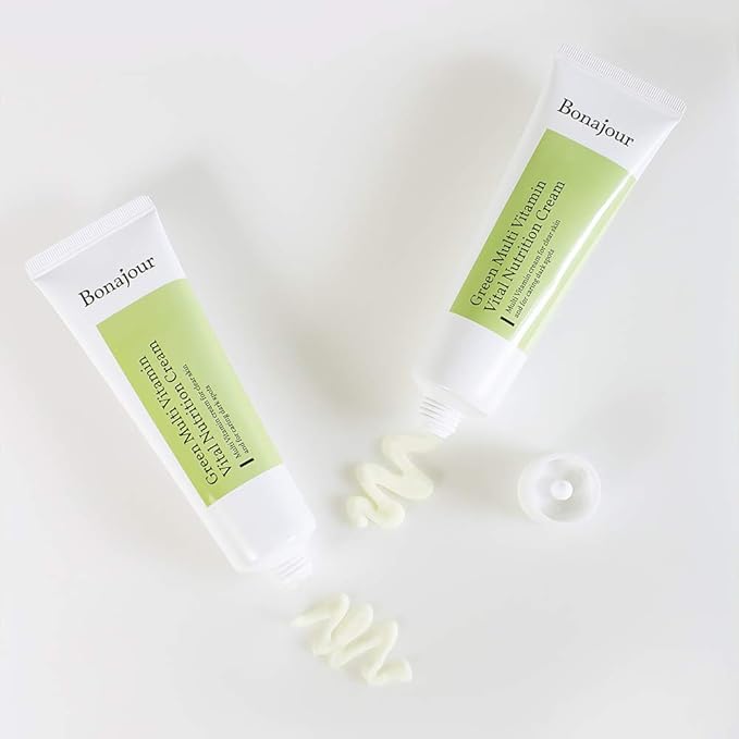 [BONAJOUR] Vegan Natural Green Multi Vitamin Moisturizing Cream for Face - 70% Vitamin, Anti Aging & Brightening, Remove Dark Spot 1.7 fl. oz