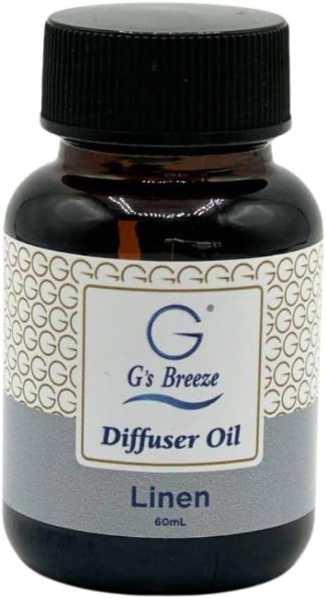 G's Breeze Linen Diffuser Oil Refill - Crisp, Clean Fragrance with Cotton & Floral Notes - Inviting & Fresh Scent for Any Space – Ideal for Home & Office – Long-Lasting Freshness Aroma - 60 ML