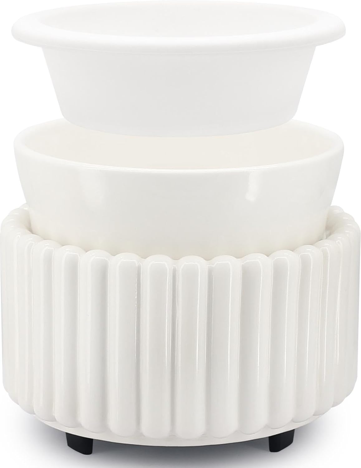 Ceramic Wax Melt Warmer with 1 pc Silicone Dish Candle Warmer for Scented Wax Electric Fragrance Burner for Home, Office, Bedroom - Gift & Décor