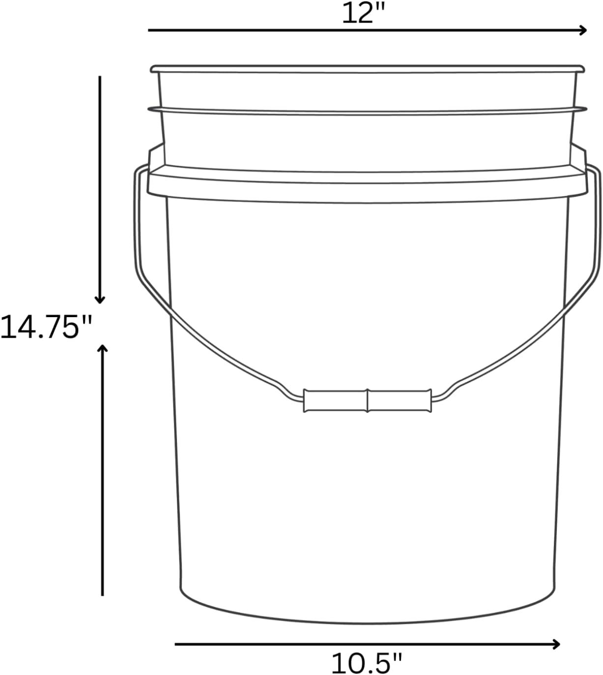 House Naturals 5 Gallon Premium HPDE Plastic Bucket - Made in USA Food Grade Storage Container, BPA Free All Purpose Pail (4, Yellow)