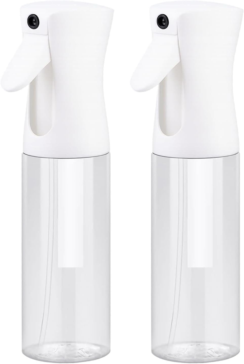 VIGOR PATH Continuous Spray Bottle for Hair – Fine Mist Mister for Hairstyling, Cleaning, Plants, Pets, Barbers, Salons, and Essential Oil Applications (300ml/10.1 oz) Clear 2 Pack