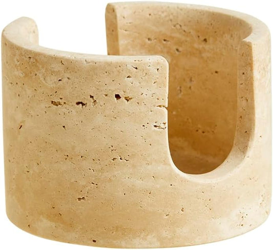 Natural Beige Travertine Marble Sponge Holder for Kitchen Sink Counter，Kitchen Stone Drying Rack for Countertop