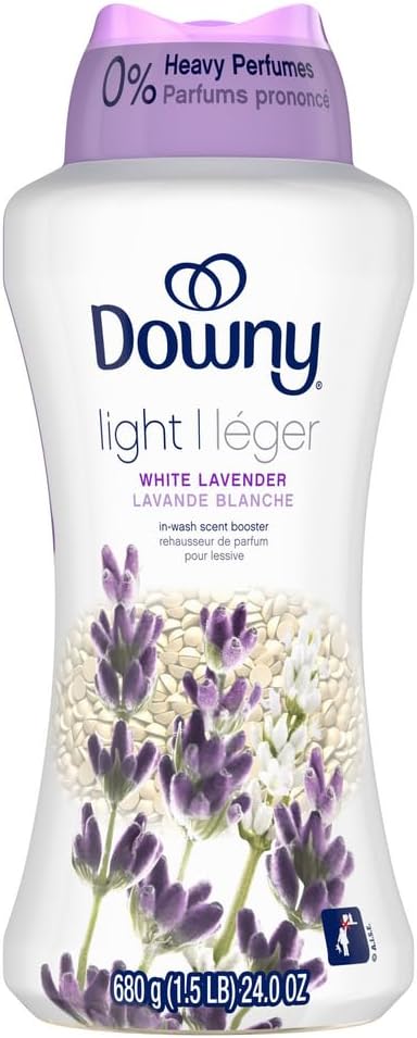 Downy Light Laundry Scent Booster Beads for Washer, White Lavender, 24 oz, with No Heavy Perfumes
