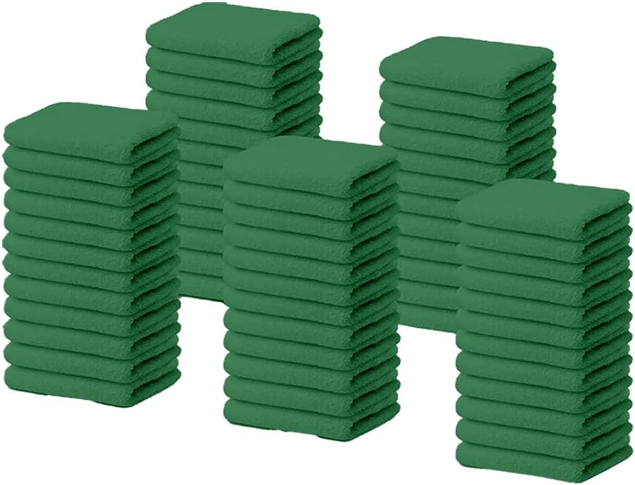 Terry Bar Mop Towels Green Value Pack of 60, Size 14"x17" Absorbent and Durable, Multipurpose, Cotton Cleaning Rags, Kitchen and Restaurant Towels, Reusable Shop Rags