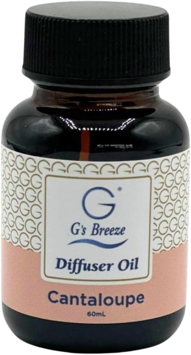 G's Breeze Cantaloupe Diffuser Oil Refill - Sweet, Refreshing & Juicy Scent of Ripe Cantaloupe - Uplifting Aroma, Fruity Spray for Home or Office - Energizing & Long-Lasting Fragrance - 60 ML