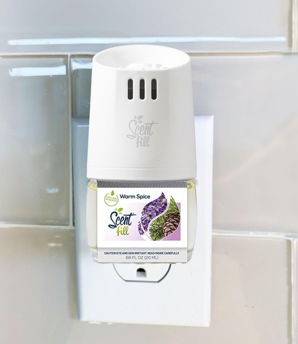 Scent Fill Warm Spice Plug in Air Freshener, 4 Scented Oil Refills