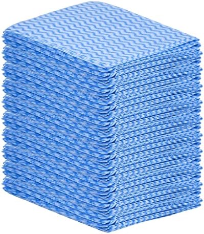 Superio Handy Wipes For Kitchen - Blue Reusable Multi-Purpose Heavy-Duty Cleaning cloth for house, Bathroom, and office. Disposable Dish Towel (50)