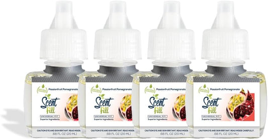 Scent Fill Passionfruit Pomegranate Plug in Air Freshener, 4 Scented Oil Refills