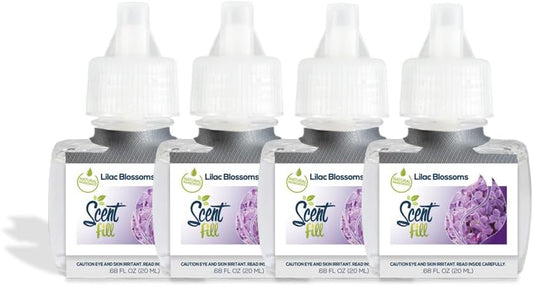 Scent Fill Lilac Blossoms Plug in Air Freshener, 4 Scented Oil Refills