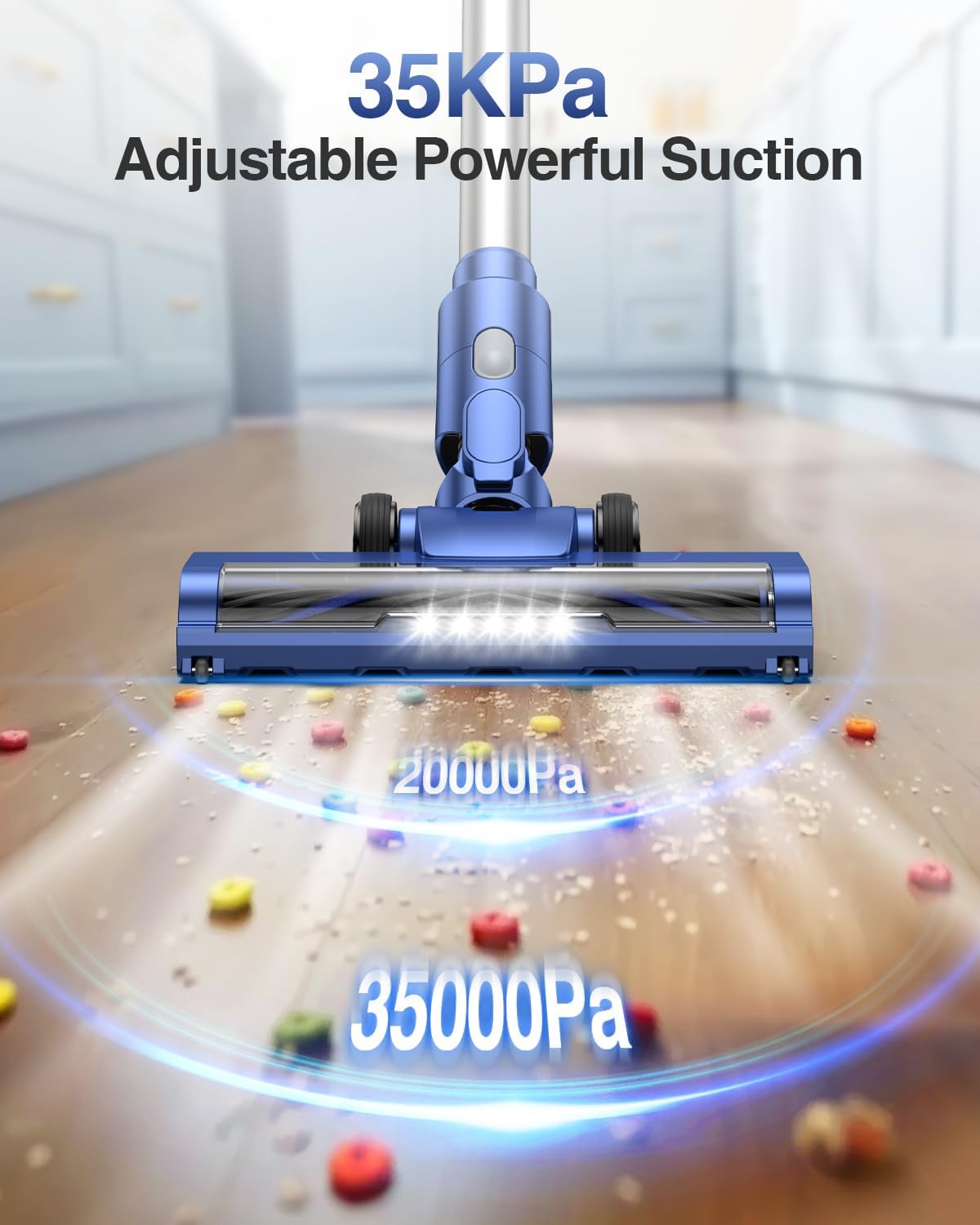 Natrogix Cordless Vacuum Cleaner, 35Kpa Vacuum Cleaners for Home, Lightweight Household Stick Vacuum Cleaner, LED Display, Rechargeable, Handheld Vacuum for Pet Hair Carpet Hardwood Floor, AS2208