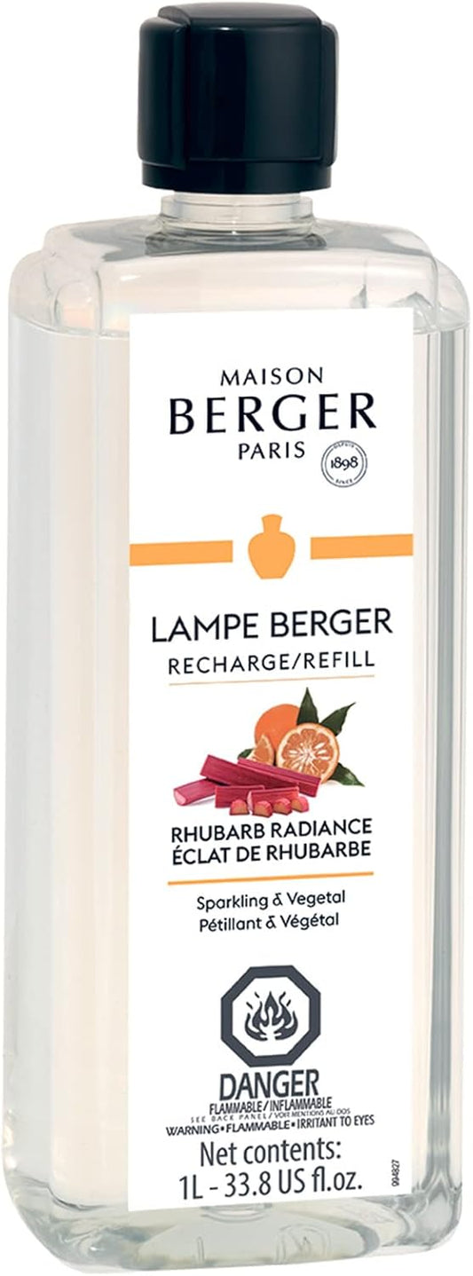 MAISON BERGER - Rhubarb Radiance - Lampe Berger Fragrance Refill for Home Fragrance Oil Diffuser - Air Freshener - 33.8 Fluid Ounces - 1 Liter