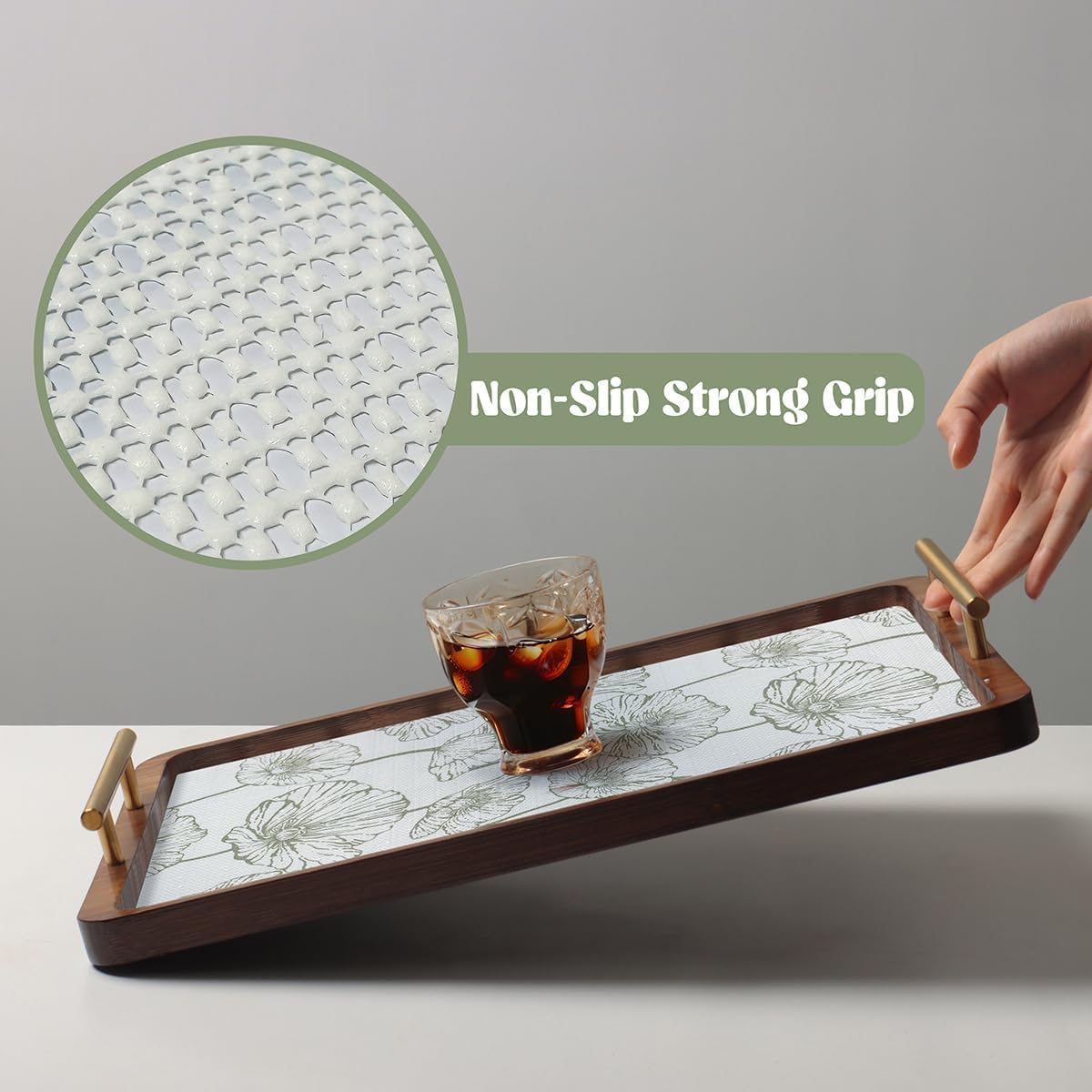 Shelf Liner for Kitchen Cabinets Non Adhesive Kitchen Drawer Liner,Non-Slip Lotus Cabinet Liner Shelf Paper,Pantry Shelf Liners for Cabinets Dresser Cupboard Liner Decorative 23.6In x 10FT