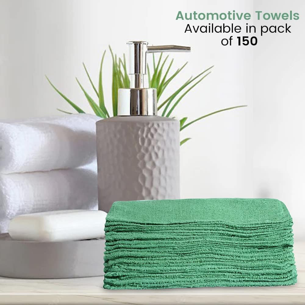 Terry Bar Mop Towels Green Value Pack of 60, Size 14"x17" Absorbent and Durable, Multipurpose, Cotton Cleaning Rags, Kitchen and Restaurant Towels, Reusable Shop Rags