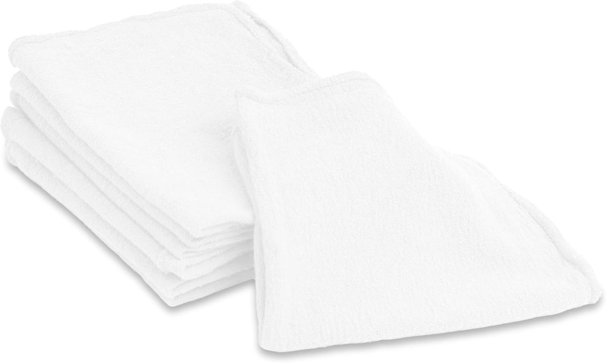 Cotton Shop Towels - Pack of 25 Cleaning Rags 12'' x 14'' - Super Soft and Absorbent Shop Rags for Cleaning House - Multipurpose Towels for Automobiles, Industries, Garage