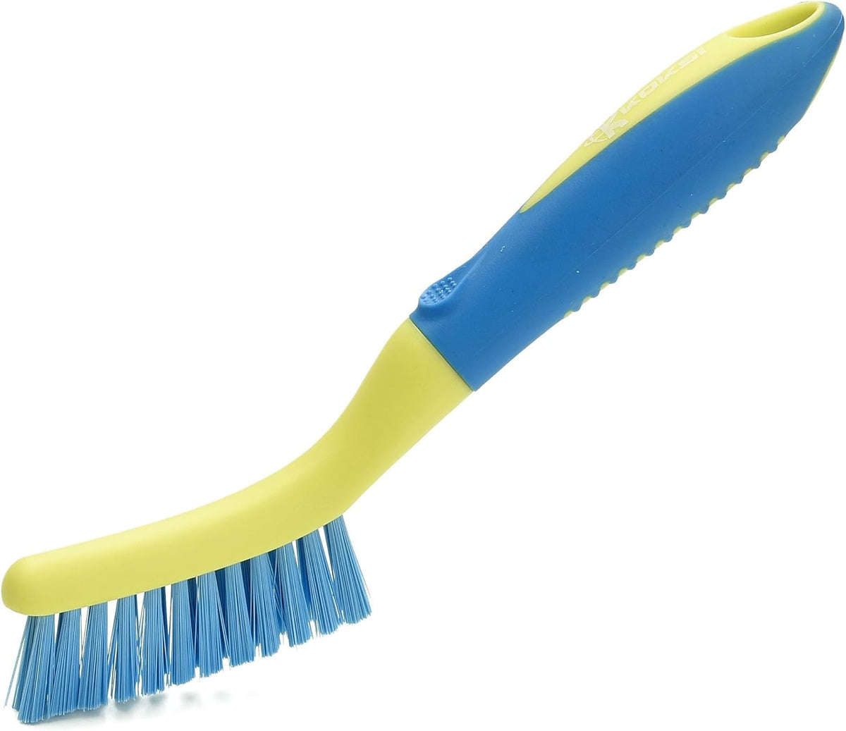 Scrub Brush Set for Bathroom Kitchen Bathtub Toilet Deep Cleaning Brush Tools All Purpose Cleaner Sponge Scrubbing Brushes with Ergonomic Handle, 4-Piece