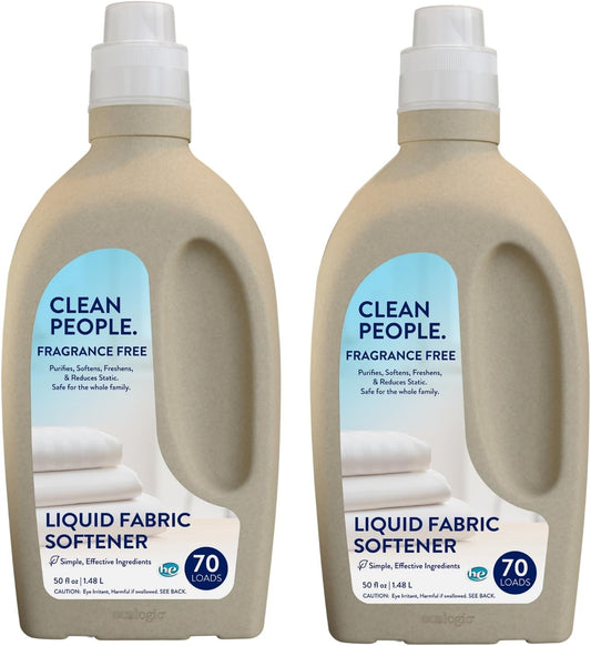The Clean People Liquid Fabric Softener - Softens & Removes Static Cling - Vegan (100 Fl Oz, Fragrance Free)