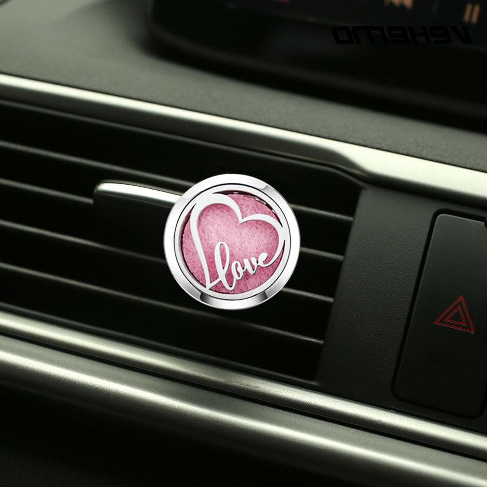 Essential Oil Car Diffuser Vent Clips Christmas Air Freshener Car Accessories for Women with 10 Felt Pad(Heart Love)