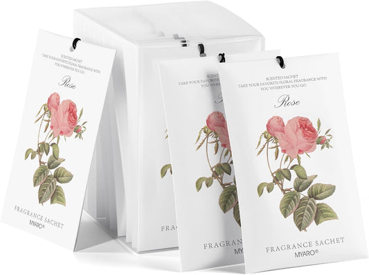 12 Pcs Rose Sachets Long Lasting Air Freshener Fragrance Potpourri Bags Odor Eliminator for Home Closet Drawer Deodorizer