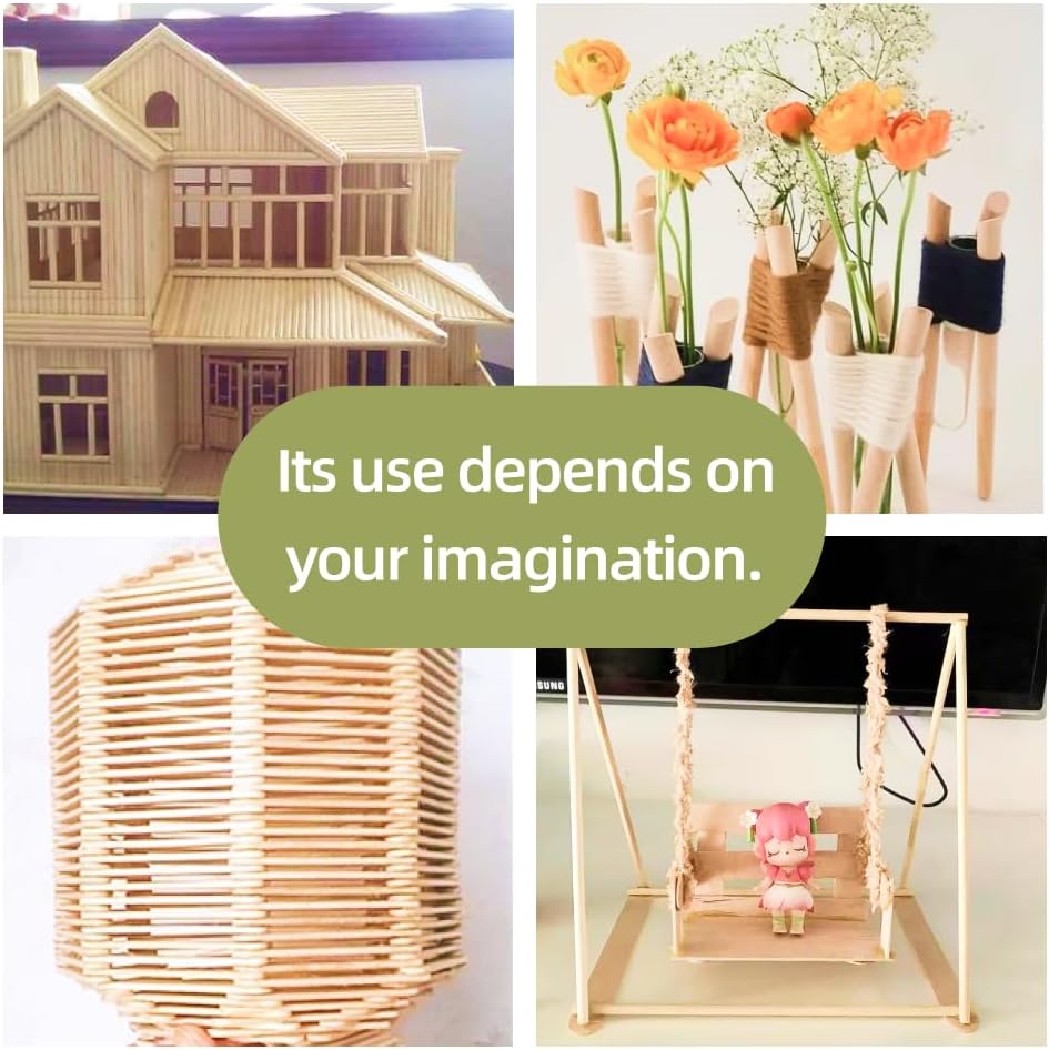 1/4 x 12 Inch 50 PCS Dowel Rods Wood Sticks Wooden Dowel Rods - Unfinished Bamboo Sticks - for Crafts and DIYers