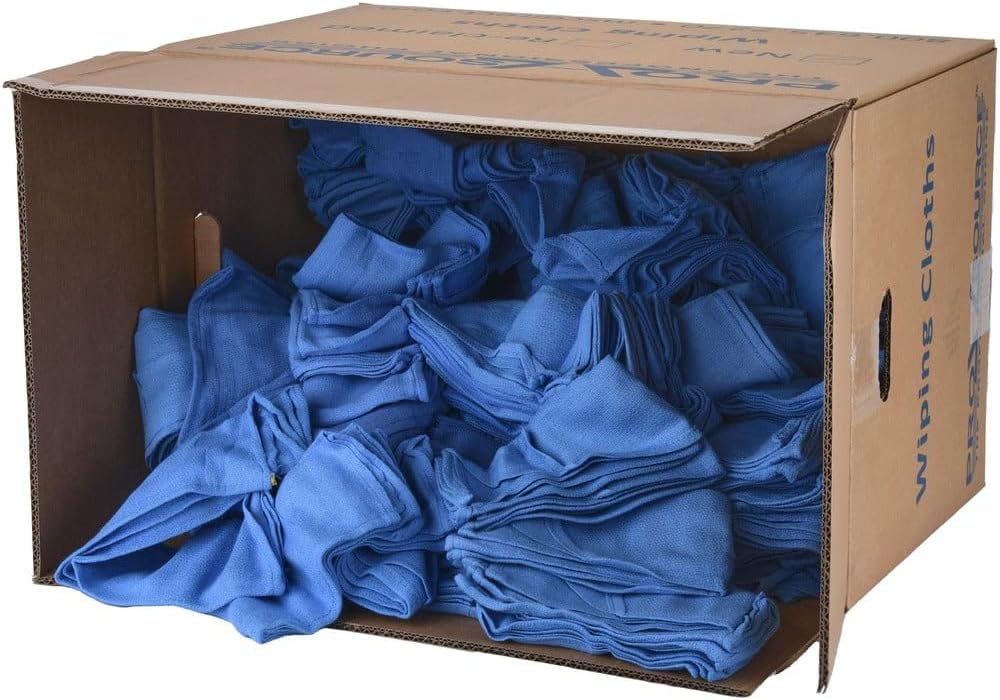 PRO SOURCE 10 Lb Box Virgin Surgical Lint-Free Blue Cotton Huck Towels: 16" x 25"