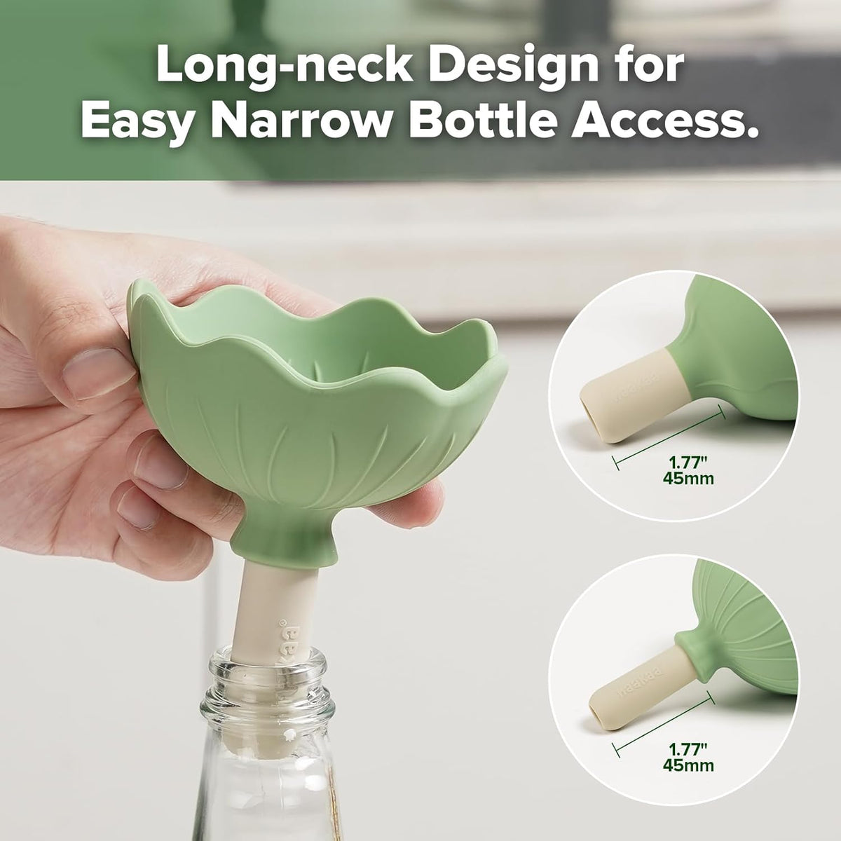 Haakaa Silicone Flower Funnel Set – Small Funnels for Filling Small Bottles, Funnels for Kitchen Use Filling Bottles, Kitchen Funnel Set, Kitchen Gadgets Accessories
