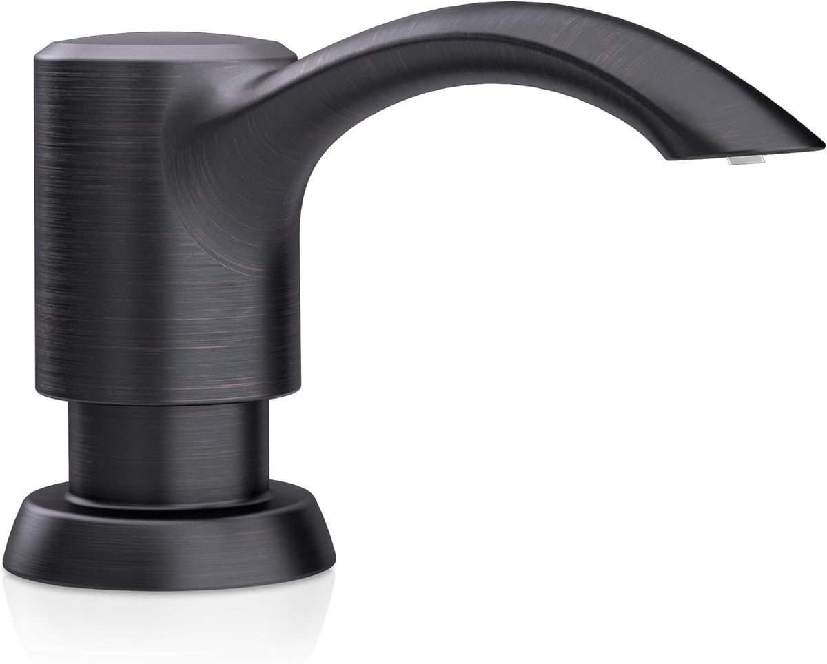 SAMODRA Built in Kitchen Sink Soap Dispenser (Oil Rubbed Bronze) with 12 oz Large PET Lotion Bottle, Refill from Top