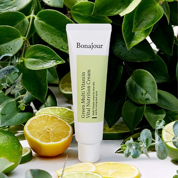 [BONAJOUR] Vegan Natural Green Multi Vitamin Moisturizing Cream for Face - 70% Vitamin, Anti Aging & Brightening, Remove Dark Spot 1.7 fl. oz