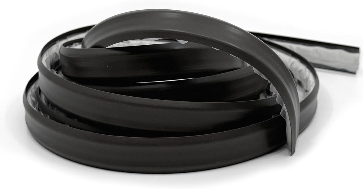 InstaTrim The Original Flexible Trim - 10ft Black 1/2" Wide Caulk Tape - Adhesive Trim with Many Uses Including Caulking for Bathtubs, Sinks, Counters, Tile, Floors - Made in USA