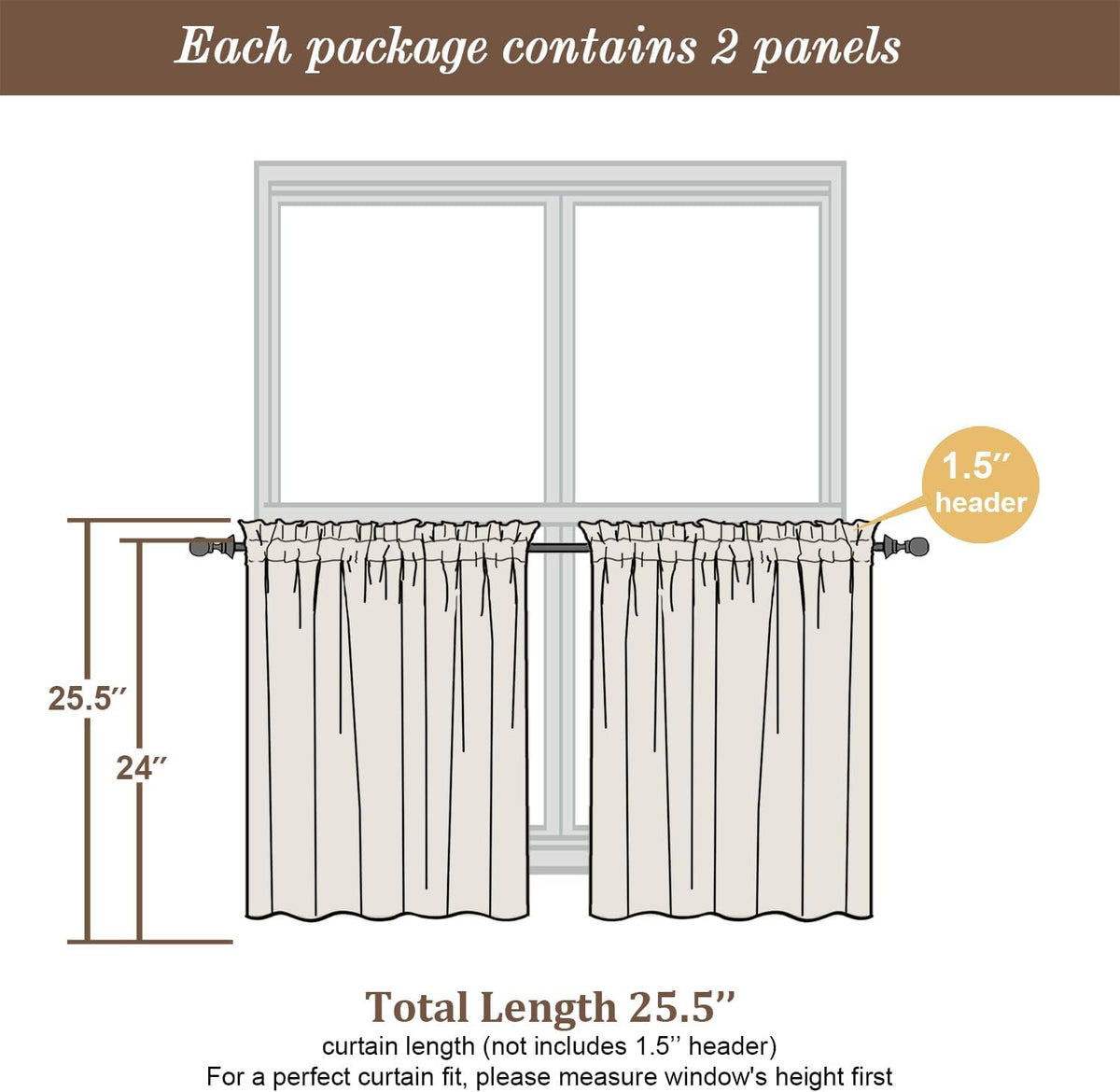 Chyhomenyc Sheer Sky Blue Tier Curtains 24 Inch Length, Small Window Curtains Treatment for Bathroom Living Room Basement, Short Rod Pocket Cafe Curtain, 42W x 24L Inches, 2 Panels