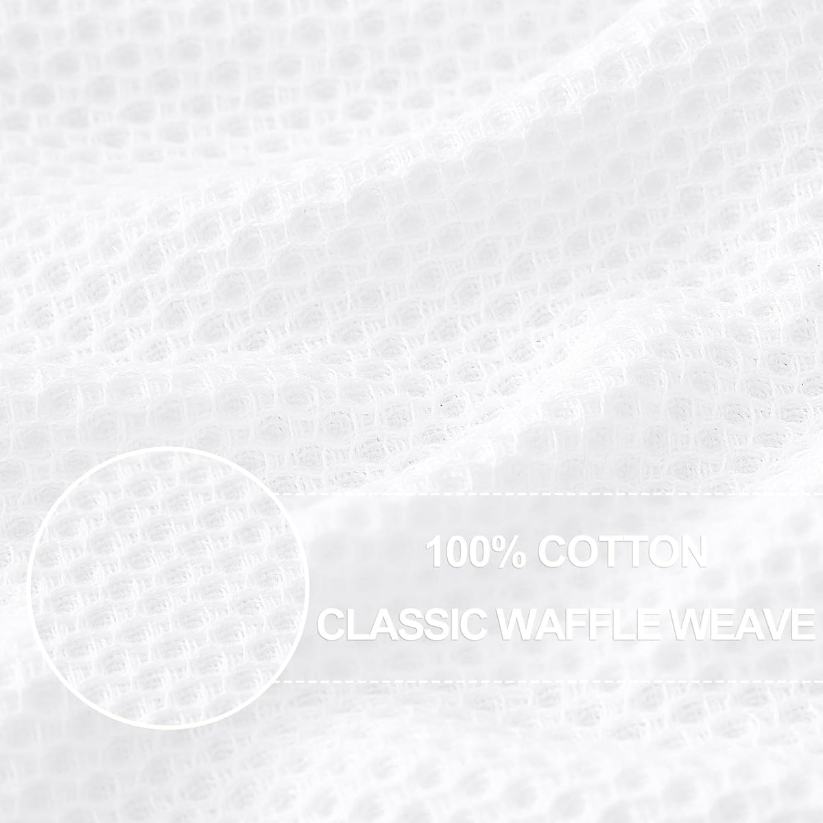 Homaxy 100% Cotton Oversized Waffle Weave Kitchen Dish Towels, Ultra Soft Absorbent Quick Drying Cleaning Towel, 20 x 28 Inches, 4-Pack, White