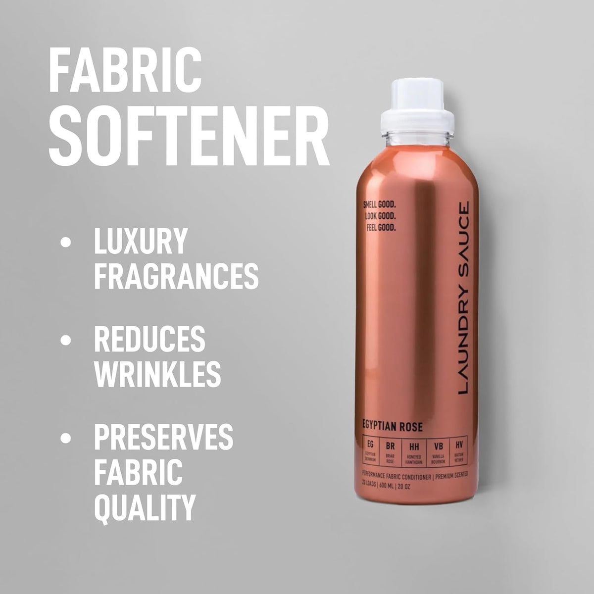 Laundry Sauce - Laundry Fabric Softener (Egyptian Rose) Luxury Fragrance, Softens & Preserves Fabric, Reduces Wrinkles, 19 Fl Oz